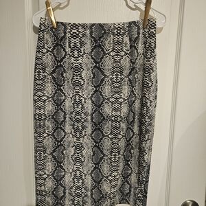 Kate Kasin Chic Snakeskin Print Pencil Skirt Size M Zipper Closure
